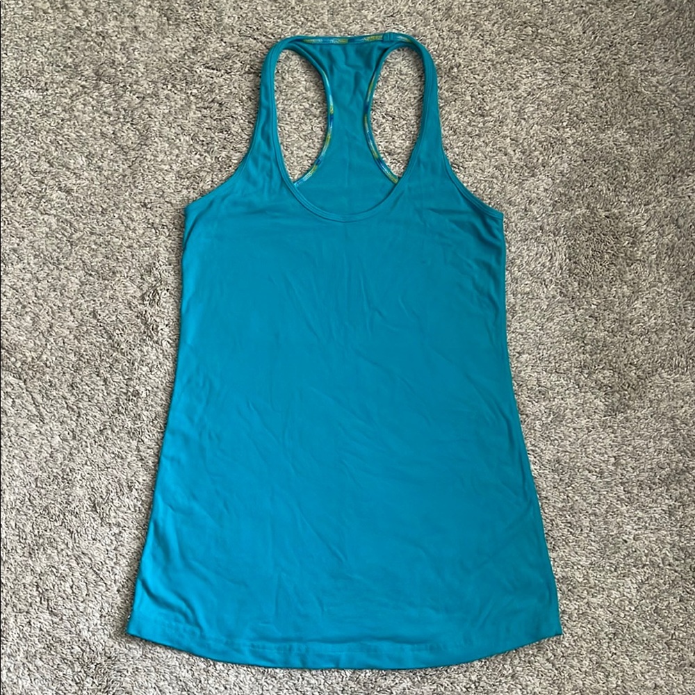 Lululemon Athletica Blue Fitted Cut Out Tank Top